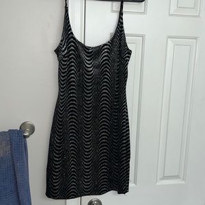 Black a silver sparkle mini dress